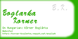 boglarka korner business card