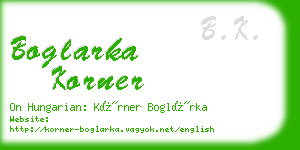 boglarka korner business card